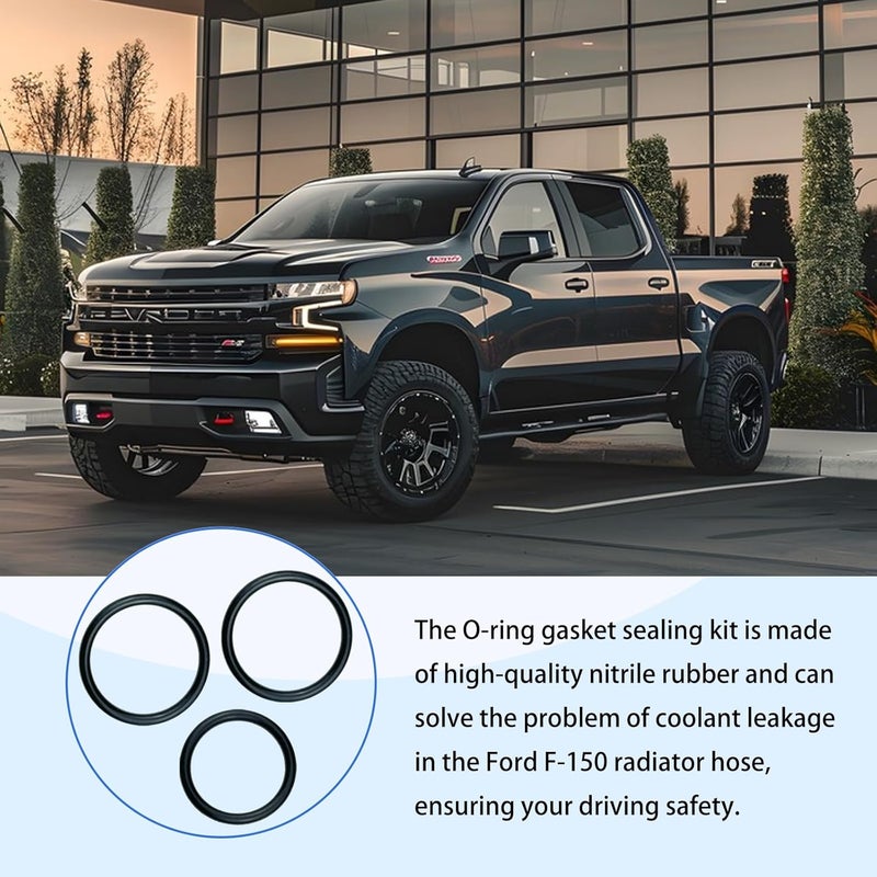 AOPMJELY طقم 9 قطع 926-168 لخرطوم المبرد وصمام تي لتبريد السائل، حلقات O متوافقة مع فورد F-150 (2011-2018)، F-250، 350، 450، 550 سوبر ديوتي، موستانج ونماذج لينكولن - متوقف - Image 4
